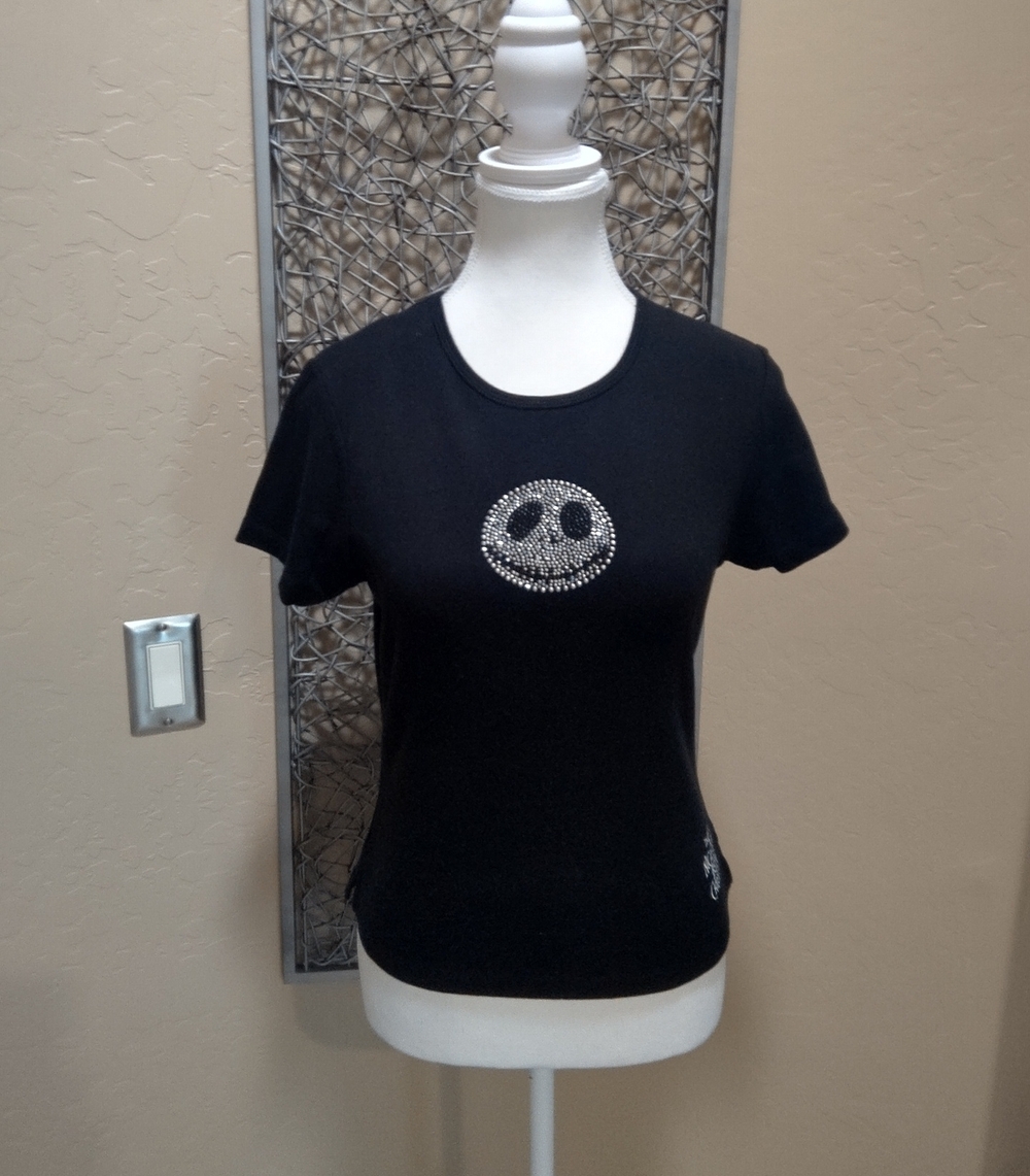 The Nightmare Before Christmas Women's Short-Sleeve Crystal Jack Skellington Tee